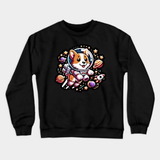 corgi astronaut Crewneck Sweatshirt